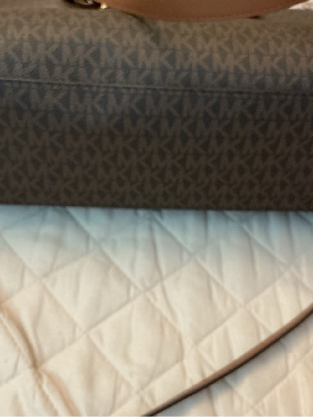 Michael Kors Brown Monogram Tote with Matching Pouches - Picture 6 of 7